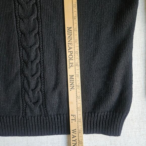 Pendleton Sweater Womens XL Black‎ 100% Merino Wool Cable Mock Neck Classic Luxe - Picture 6 of 11